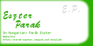 eszter parak business card